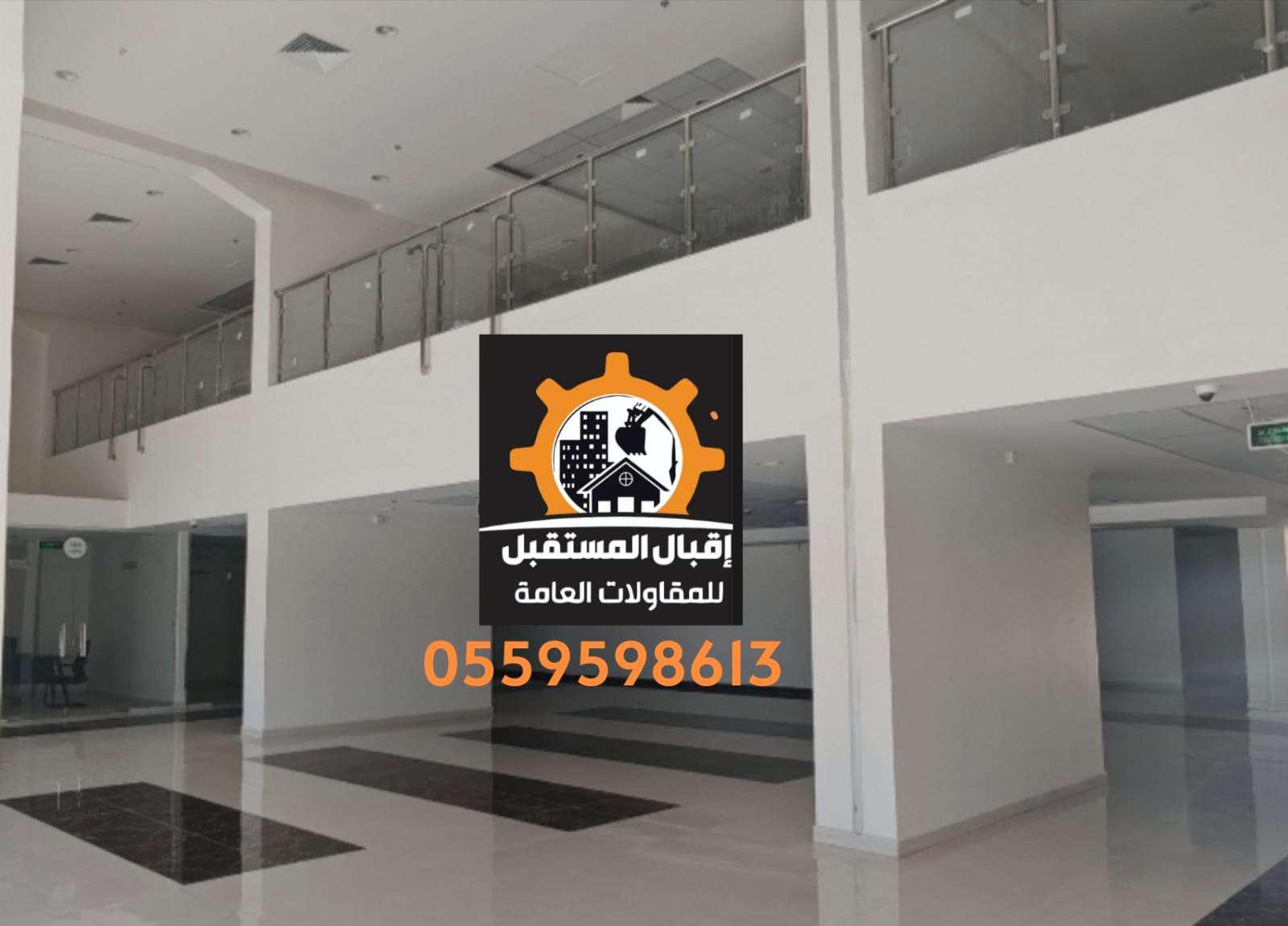 تركيب زجاج السيكوريت بالمدينة المنورة لدرابزين السلالم والممرات بمشروع بوليفارد دي 1 - إقبال المستقبل
