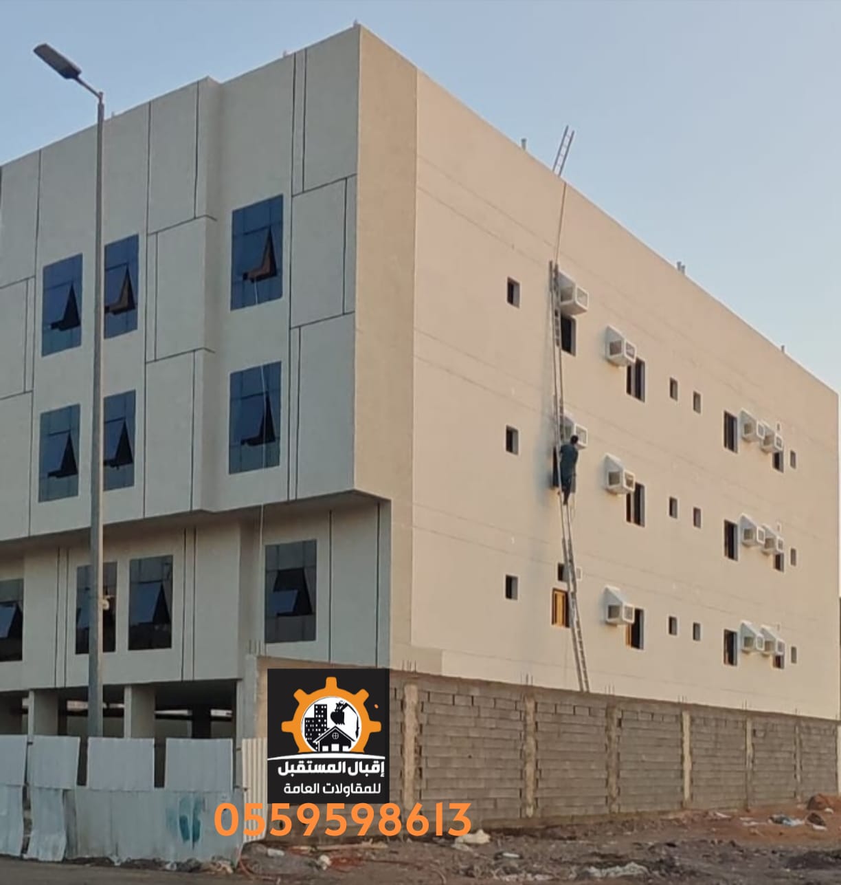 مشروع متكامل لتركيب طارد الحمام وتأمين الواجهات والمكيفات لمبنى متعدد الطوابق بالمدينة المنورة